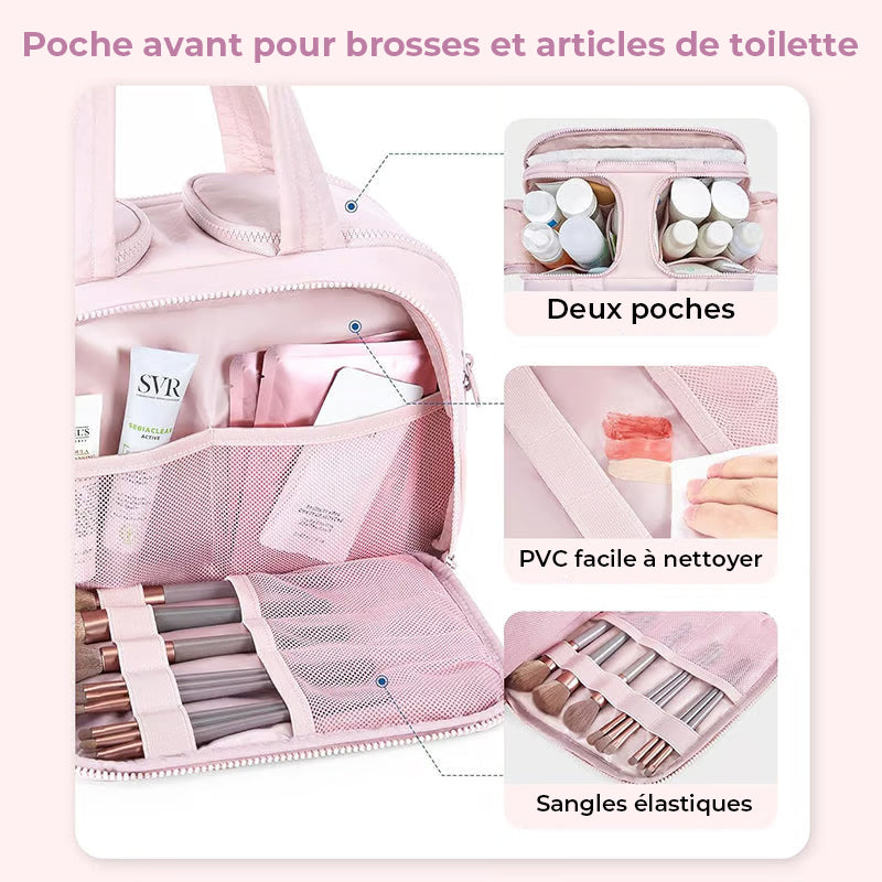 Grande trousse de maquillage de voyage à grande ouverture