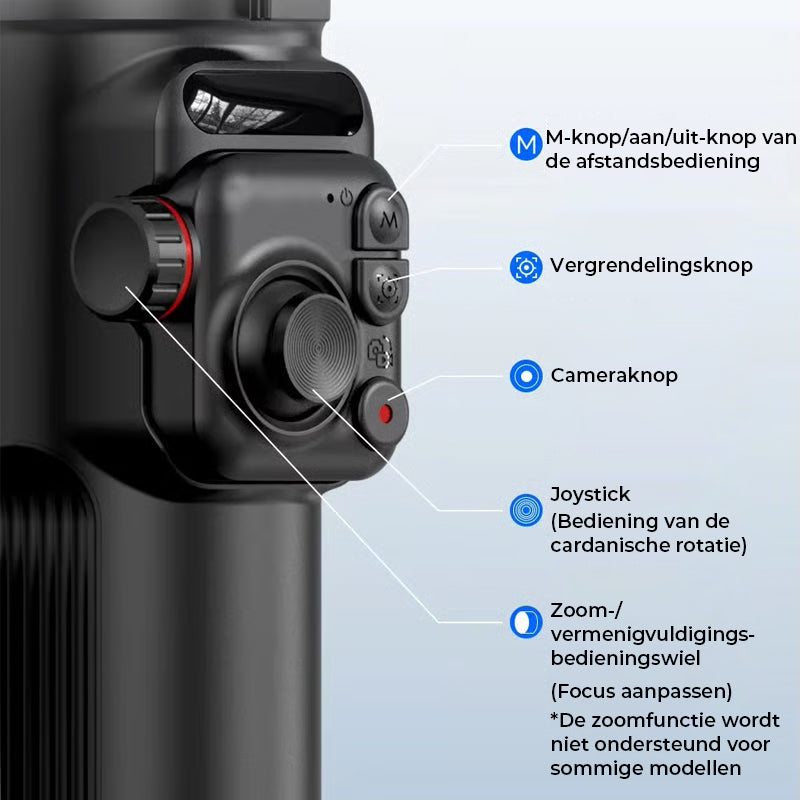 Slimme 3-assige gimbalstabilisator met AI-tracking – Professionele video-opnametool