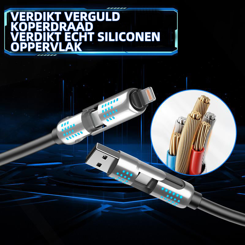240W 4-in-1 USB-C snellaadkabel