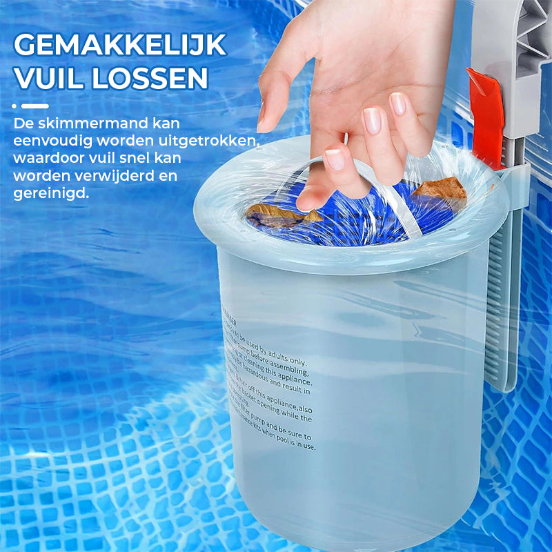 Drijvende zwembadskimmer met montagebeugel