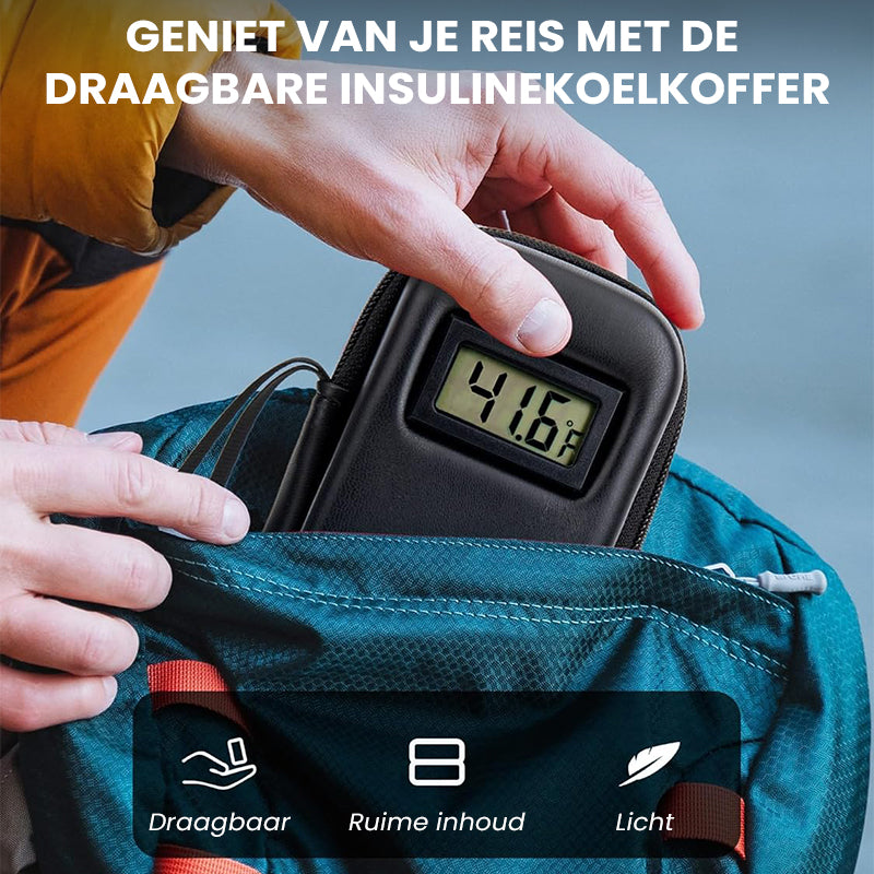 Insulinekoeler Reiskoffer met Temperatuurdisplay