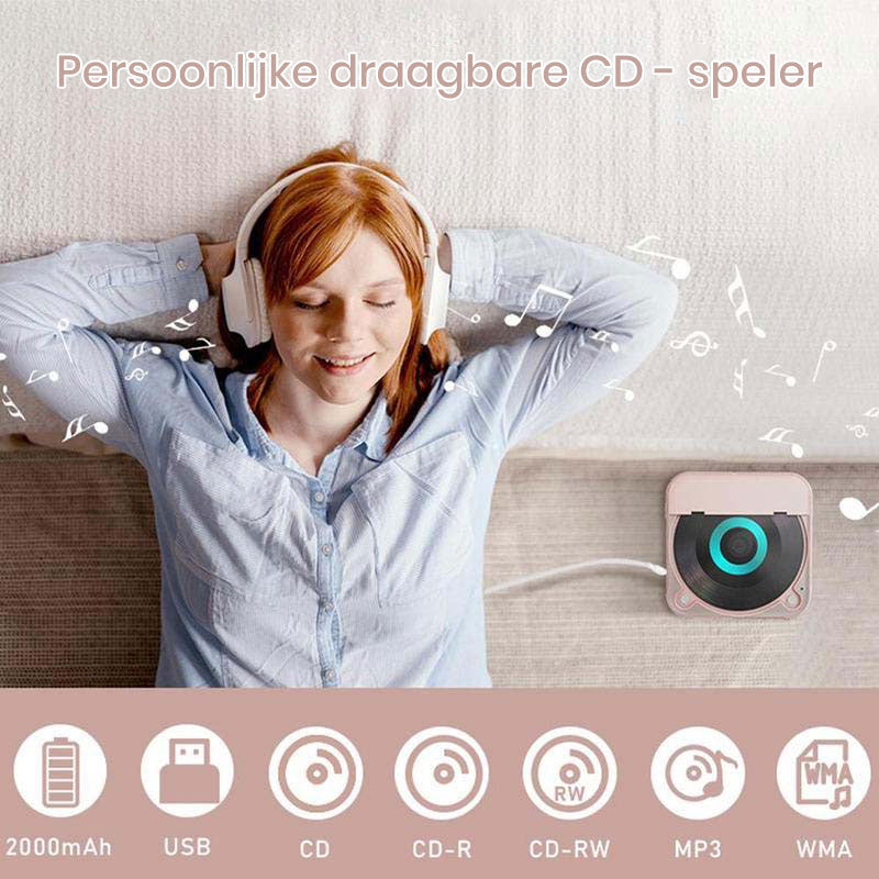 Draagbare Bluetooth-compatibele cd-speler