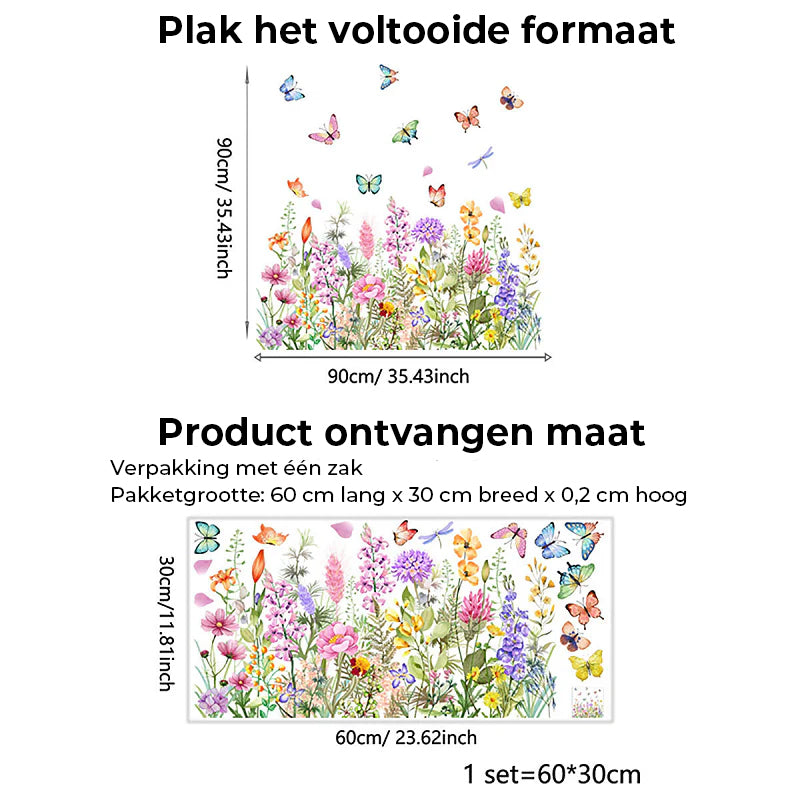 Bloemmotief raamsticker