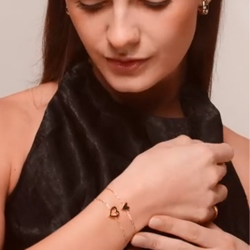 Lot de deux bracelets d'amitié et d'amour ajustables