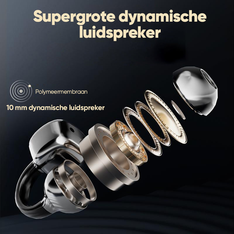 Clip-On Ear LCD Full Color Touchscreen Audio Draadloze Hoofdtelefoon
