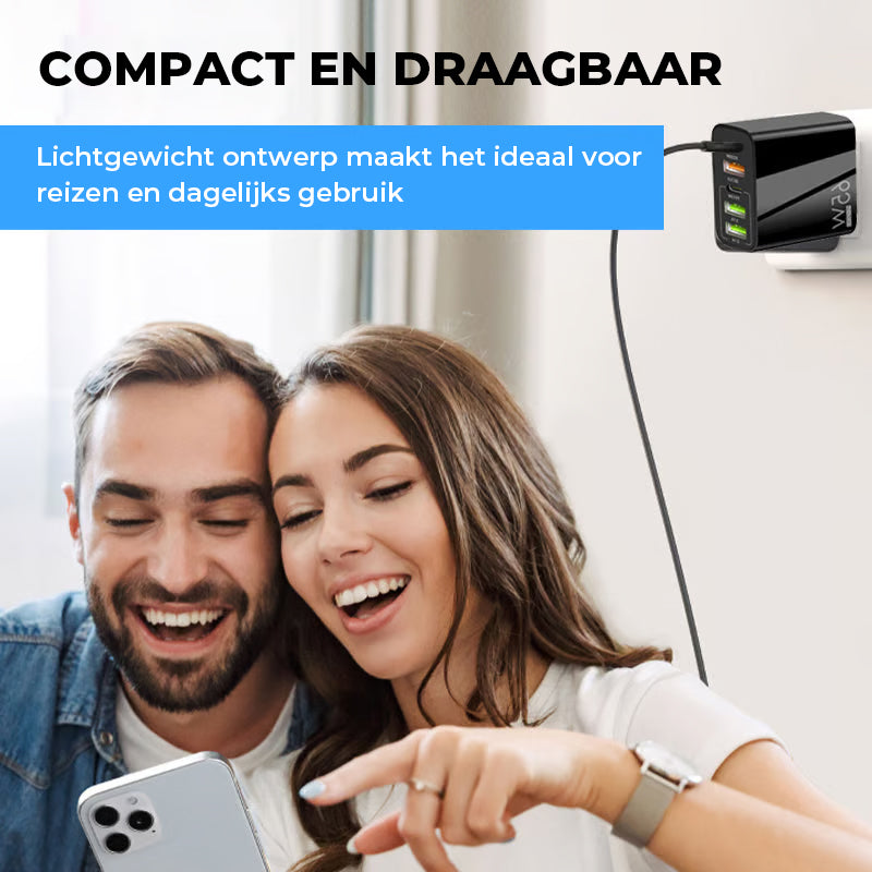 Snelle oplader voor meerdere poorten 65 W - EU-norm