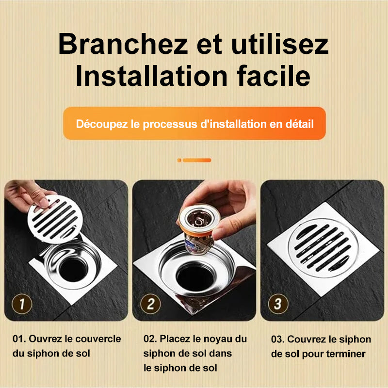 Noyau de drain de sol universel double déodorant