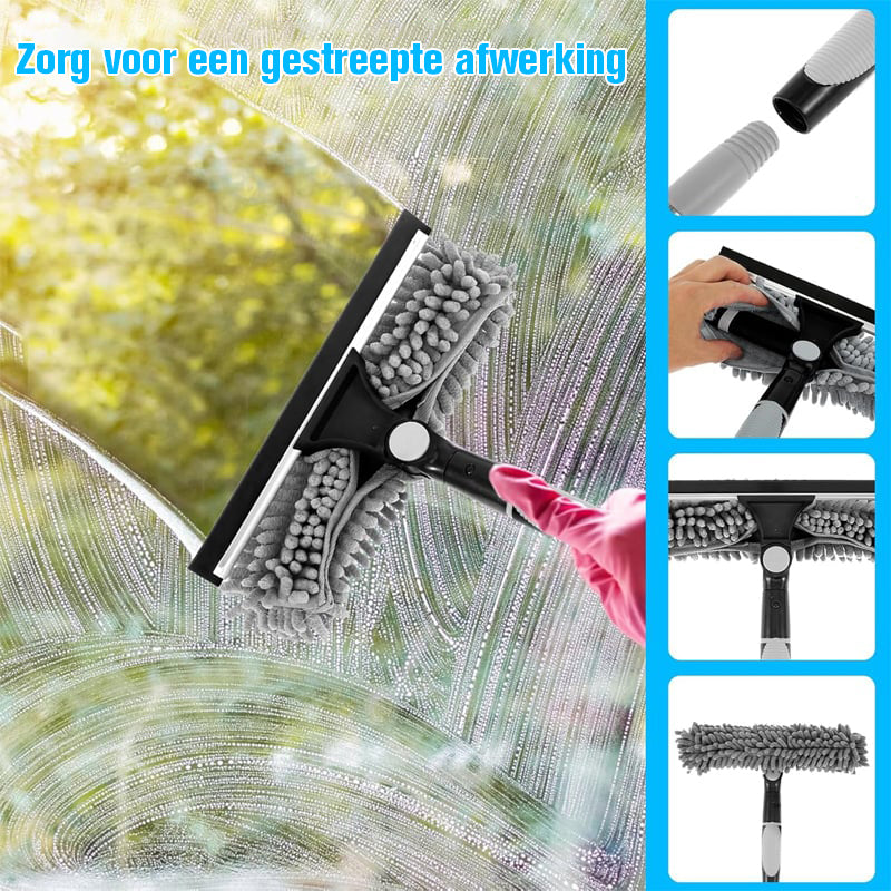 425 cm 2-in-1 intrekbare raamreinigingsborstel en schraperset
