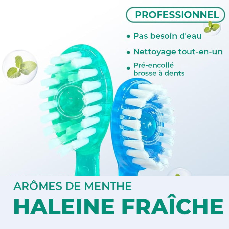 Mini brosse à dents 5 en 1 (dentifrice + fil dentaire + curette + gratte-langue) Set de voyage portable