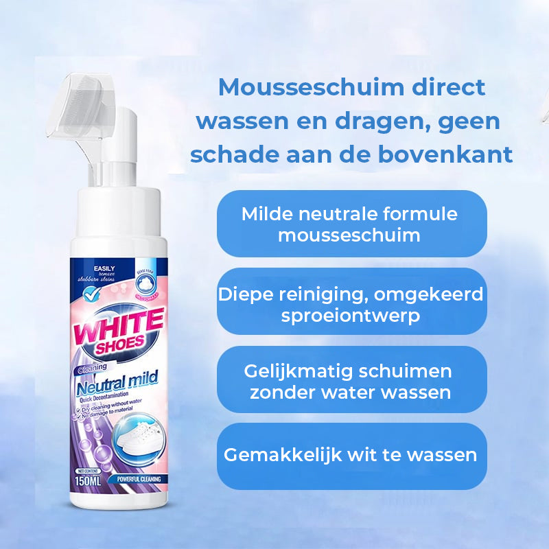 🤍 Schuim No-Rinse Cleaner — Laat schoenen direct stralend & wit worden