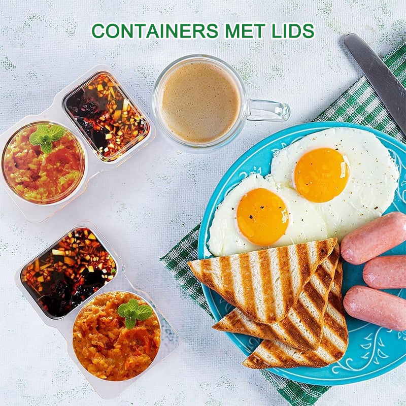 Snackcontainers met dubbele compartimenten en deksels
