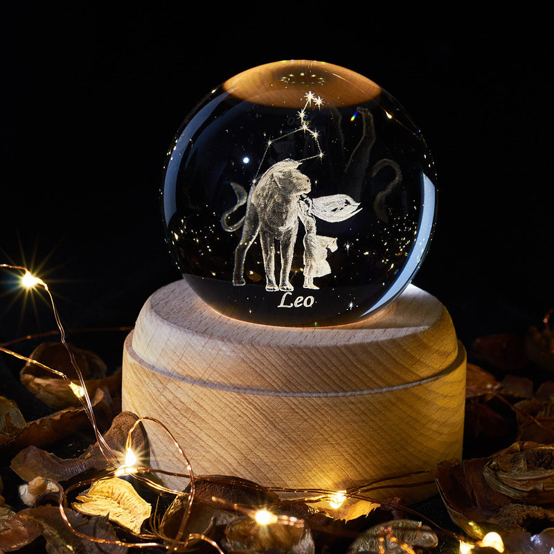 Veilleuse boule de cristal rougeoyante