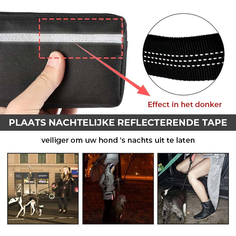 Handenvrije hondenriem met rits