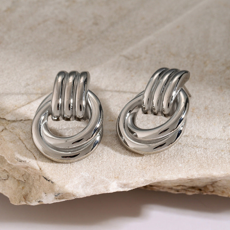 Boucles d'oreilles créoles multicouches pour femme