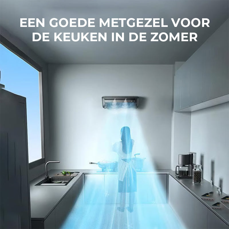 Keukenmuur-airconditioningventilator zonder boren