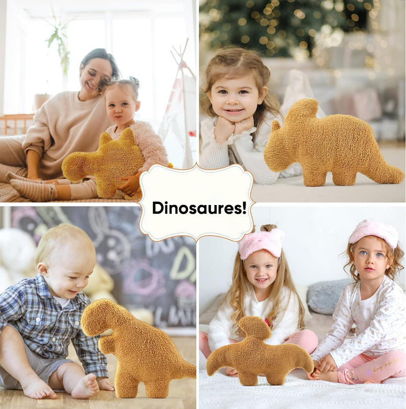 Coussin en peluche dinosaure