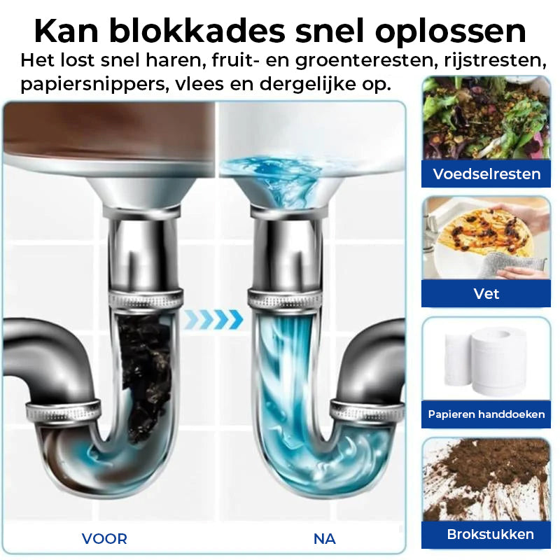 Krachtig pijpbaggermiddel