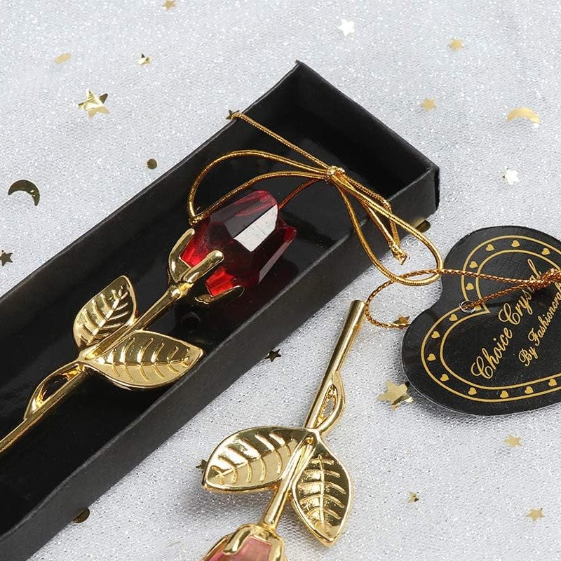 Kunstmatige rozentak met kristallen bloem