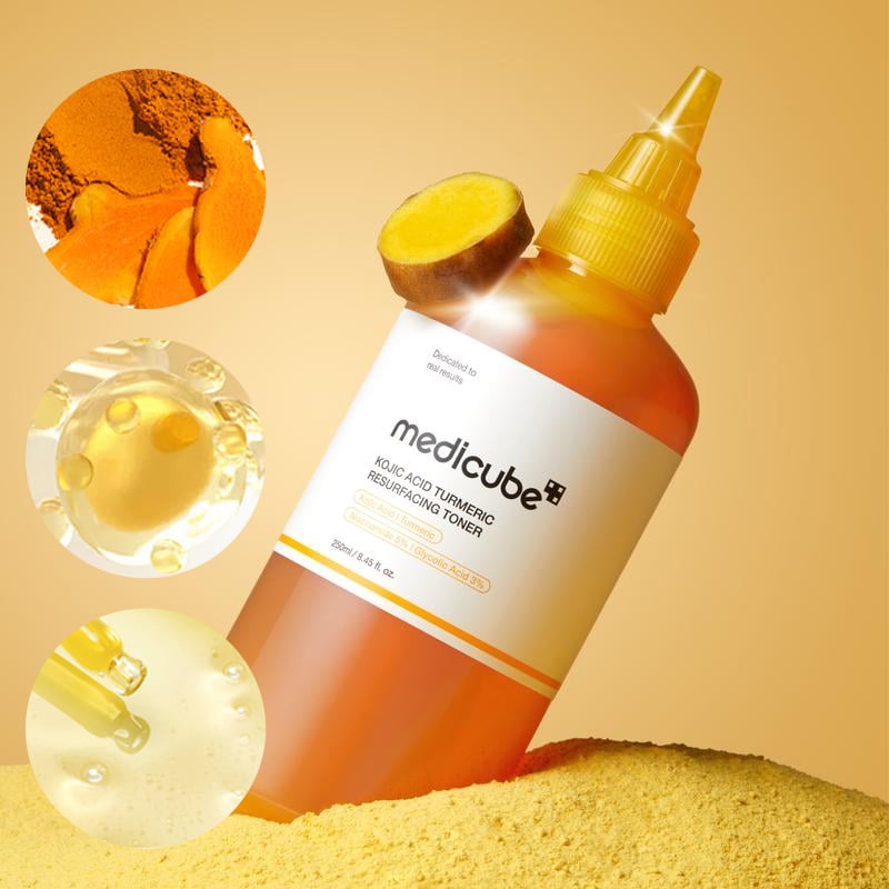 Tonique au curcuma et à l'acide kojique pour le visage et le corps