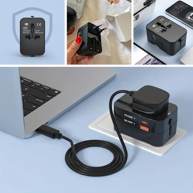 Universele reisadapter met twee USB-poorten