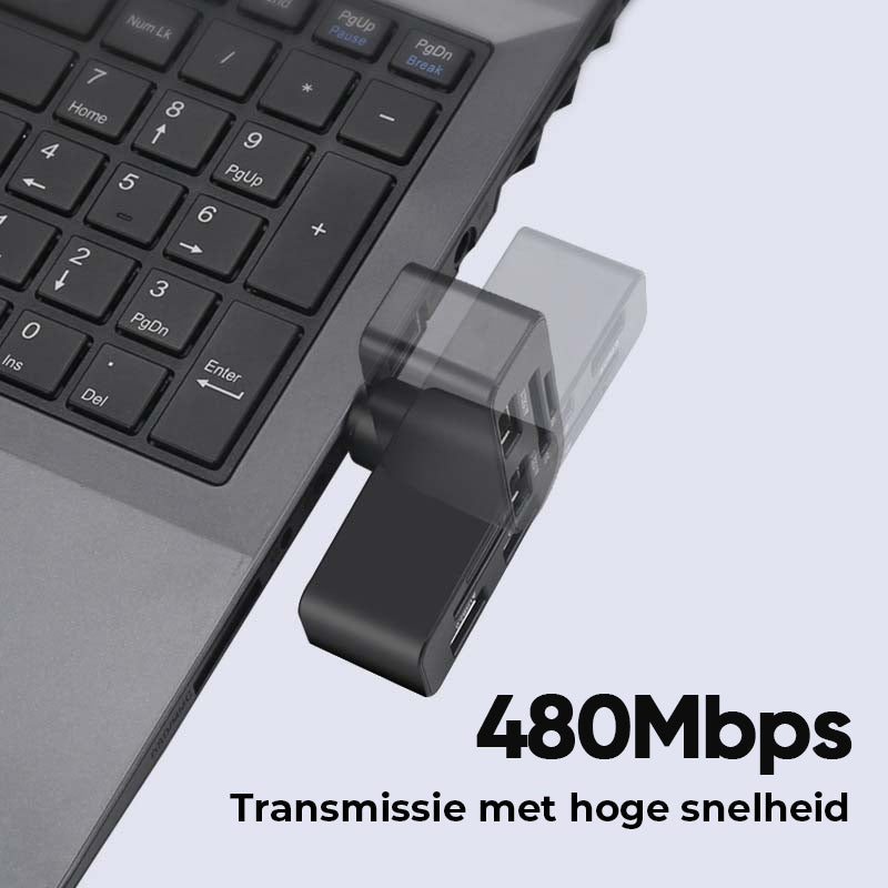 4-in-1 draaibare USB-hub