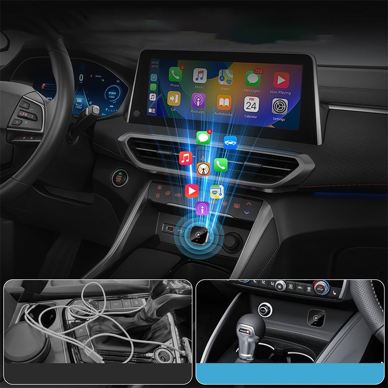 2-in-1-adapter: Draadloze CarPlay & Android Auto