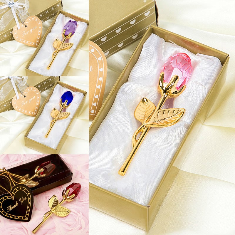 Kunstmatige rozentak met kristallen bloem