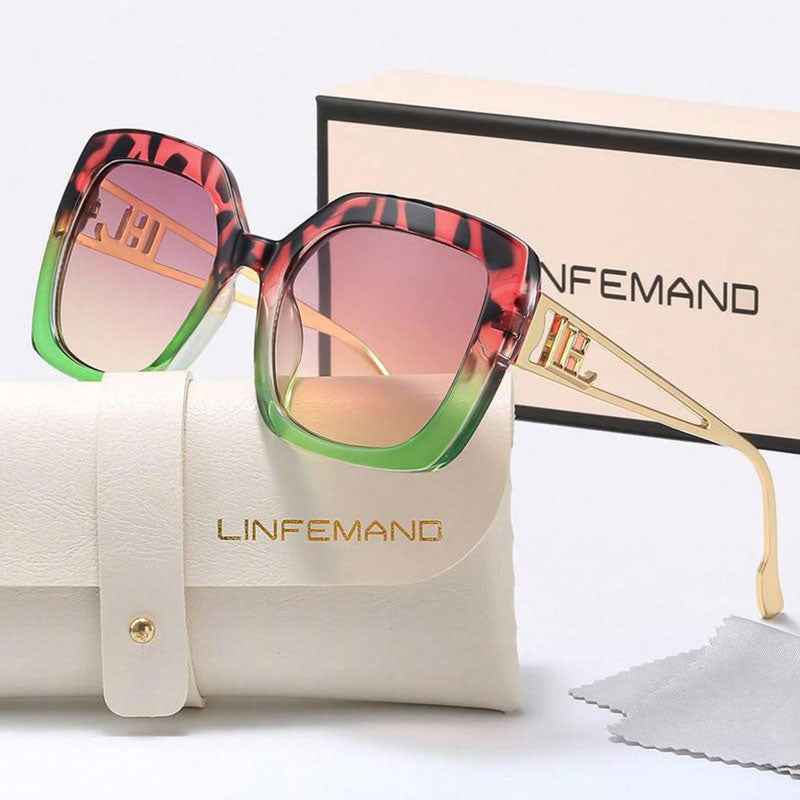 Lunettes de soleil unisexes vintage tendance à grande monture