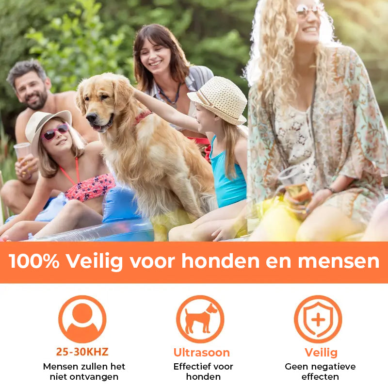 Krachtige ultrasone hondenafweer met dubbele kern