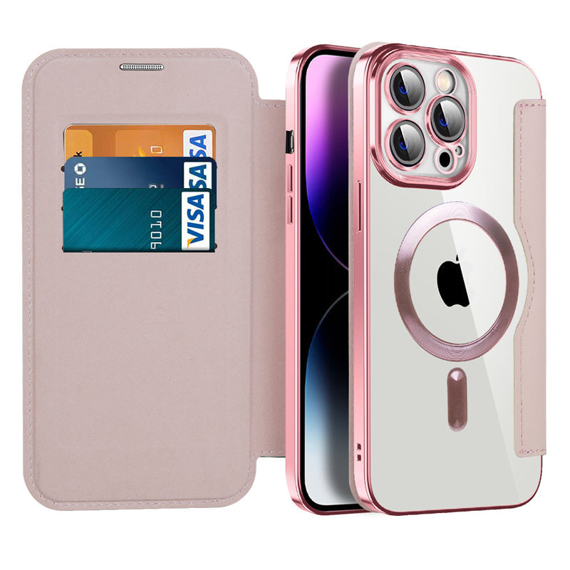 Étui de téléphone en cuir à rabat avec carte
