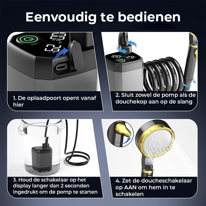 Draagbare Oplaadbare Buiten Camping Douchepomp