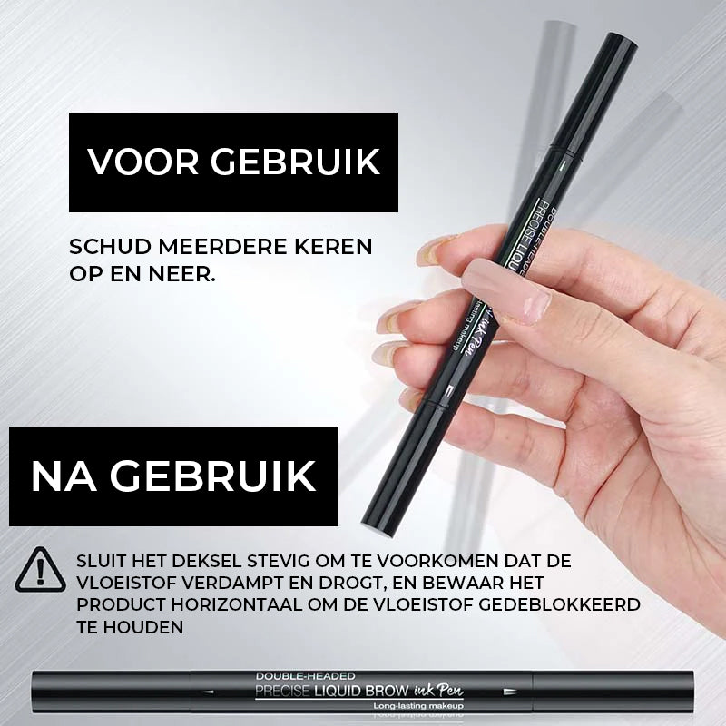2-in-1 Dual-Ended Wenkbrauwpotlood met Micro-Vork-Tip Applicator en Precieze Borstel-Tip