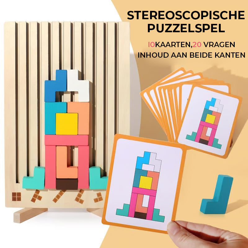 Houten Stapel Puzzelset