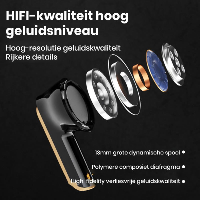 Semi-in-ear ontwerp draadloze headset