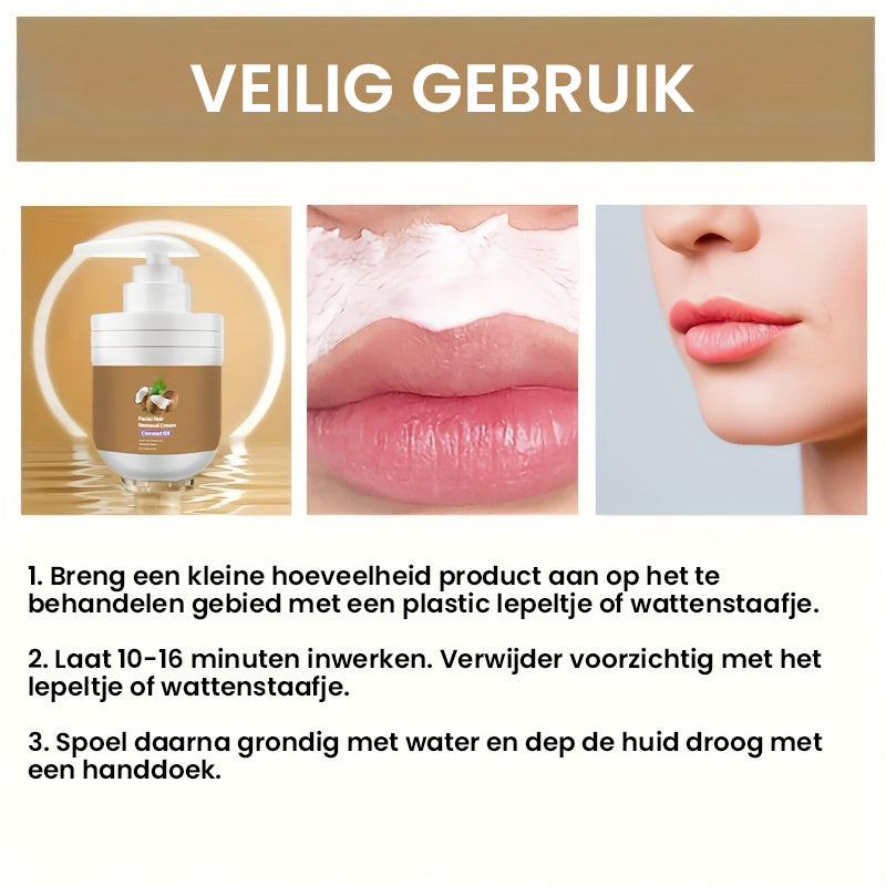 Zachte Gezichtsontharingscrème met Kokosolie
