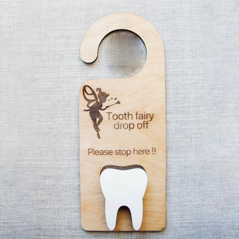 Houten tandenfee deurhanger