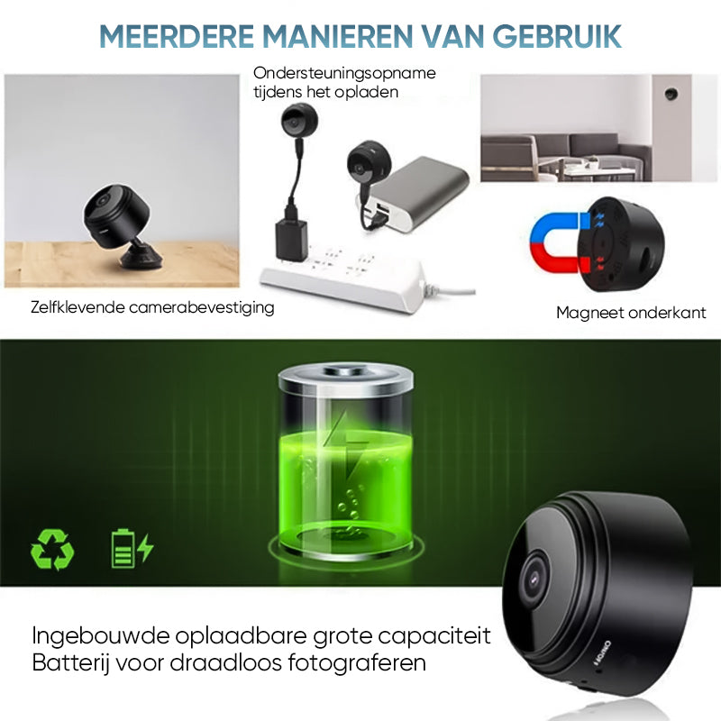 1080p magnetische upgrade mini-WIFI-camera groothoek