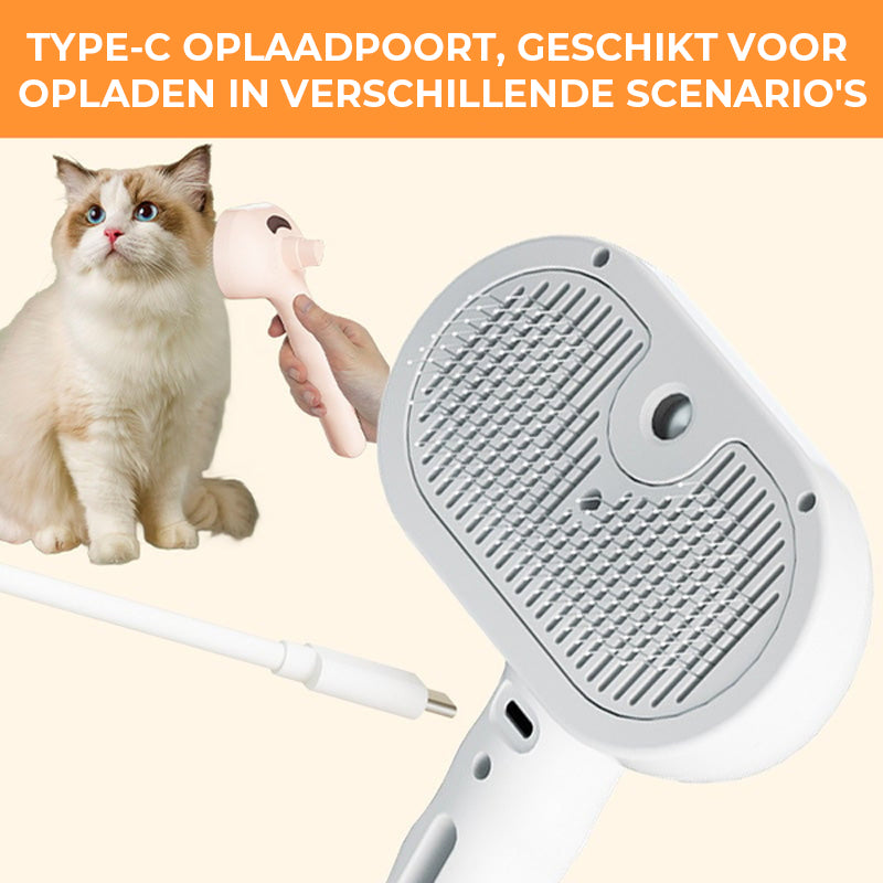 Kam voor ontharing met spray voor huisdieren