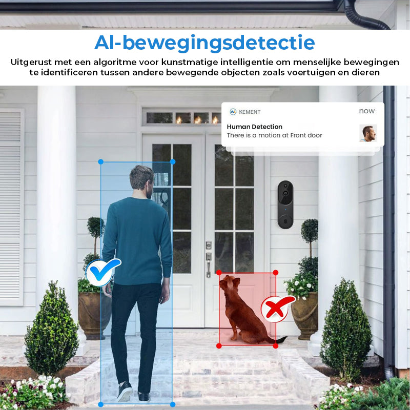 Draadloze slimme deurbelcamera – Buitenbewaking met HD-nachtzicht