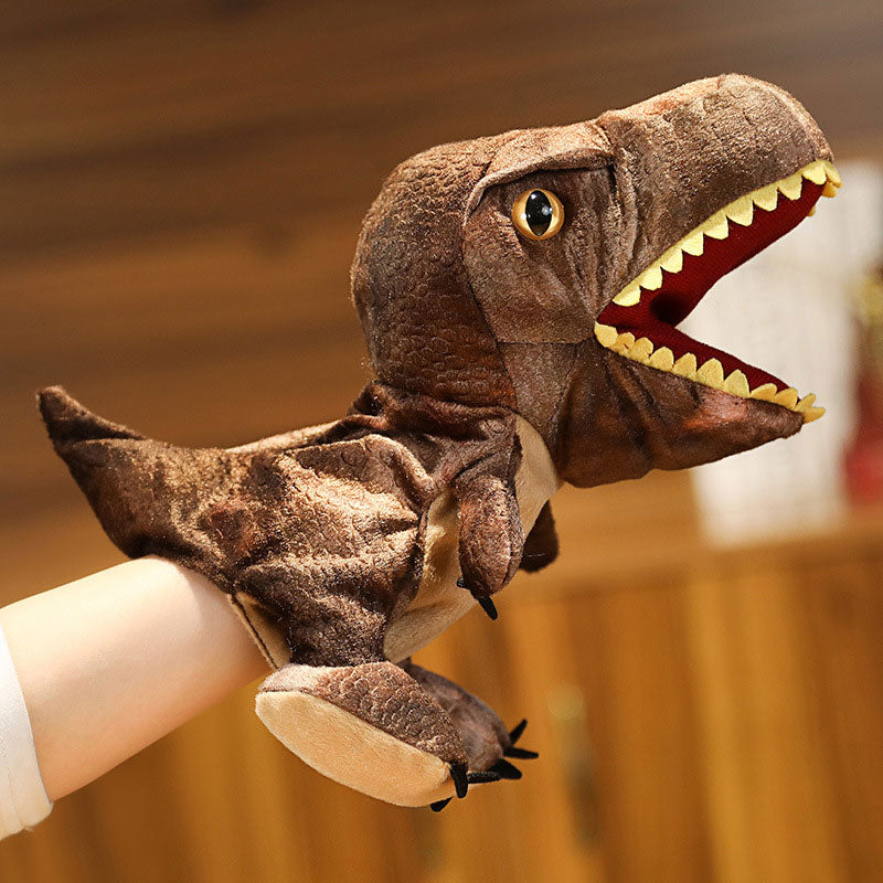 Pluche dinosaurushandpoppen