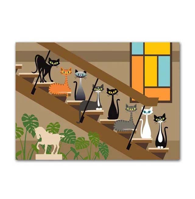 Katten kunstafdruk decoratieschilderij