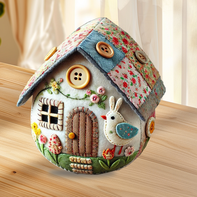 Patchwork vilten eierhuis doe-het-zelfpakket