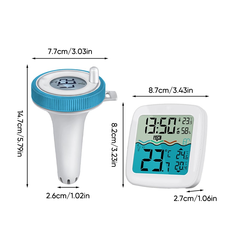 Drijvende Draadloze Zwembad Thermometer met Groot Display & 150m Bereik - Perfect voor Elke Pool