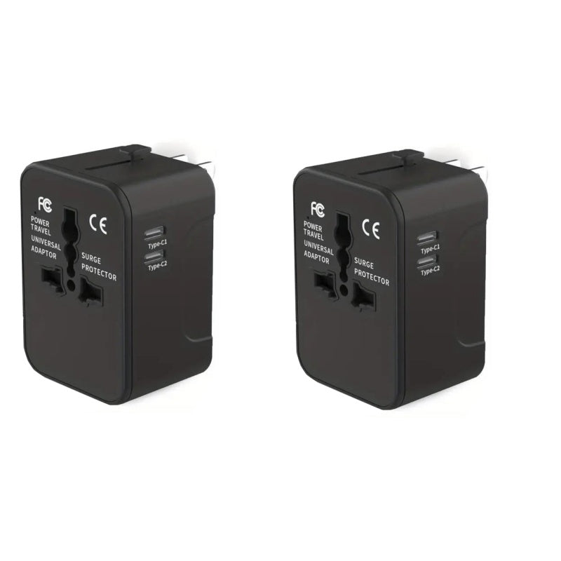Universele reisadapter met twee USB-poorten