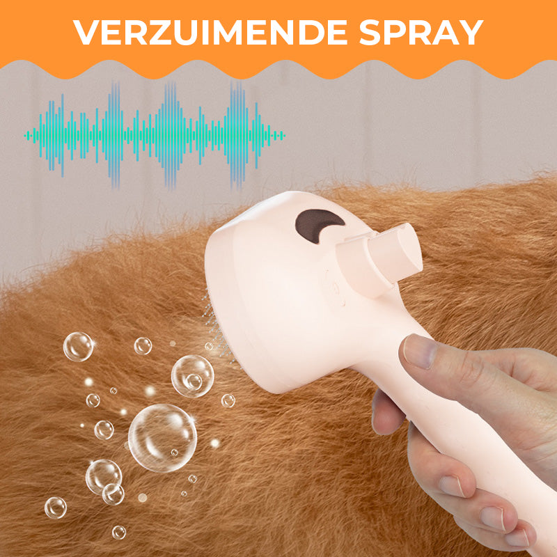 Kam voor ontharing met spray voor huisdieren
