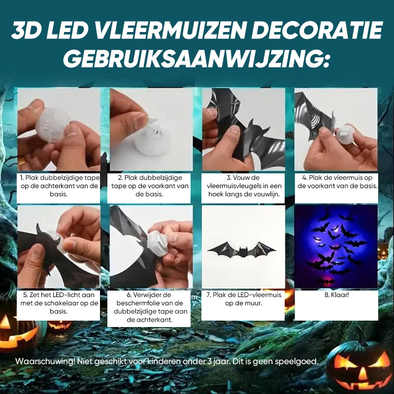 3D Vleermuisontwerp LED-decoratie