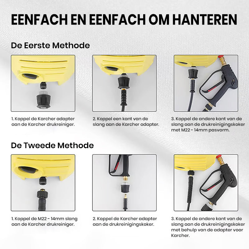 Hogedrukwaterpistool met sproeiers voor autowasstraat
