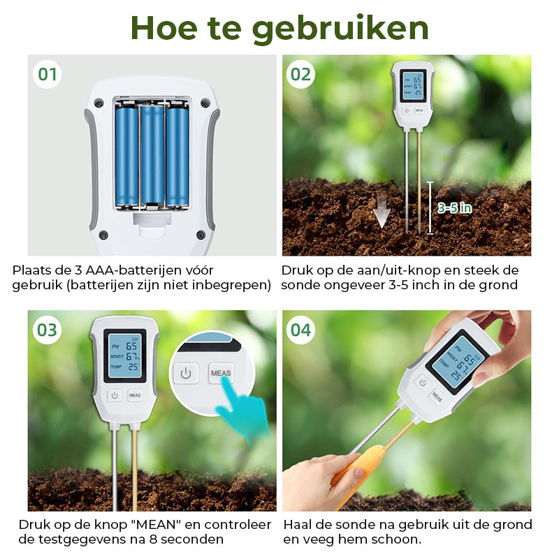 3-in-1 Digitale Plantengrond Vochtmeter