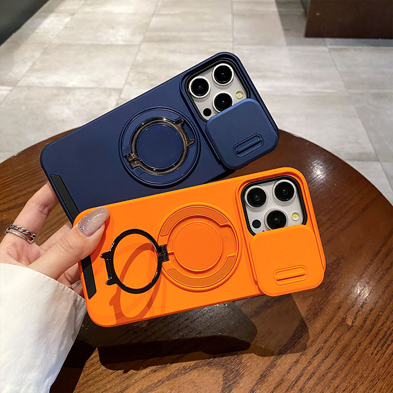 Robuuste telefoonhoes met ingebouwde ringstandaard en camerahoes