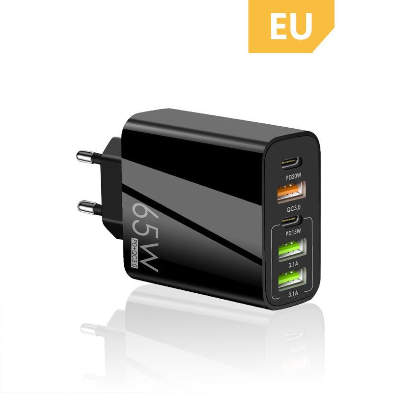 Snelle oplader voor meerdere poorten 65 W - EU-norm